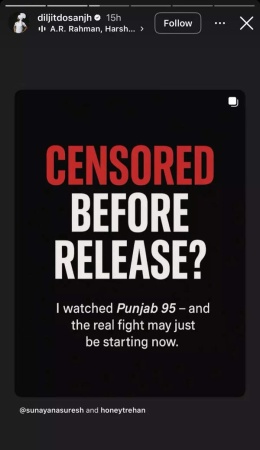 Diljit Dosanjh shares cryptic post amid backlash over casting Pakistani actress Hania Aamir in ‘Sardaar Ji 3’: ‘Censored before release?’