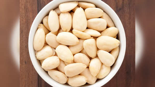 Peeled almonds, ready to eat.