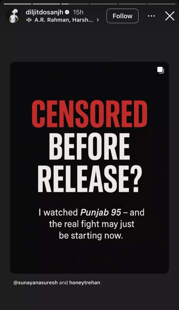 Diljit Dosanjh shares cryptic post amid backlash over casting Pakistani actress Hania Aamir in ‘Sardaar Ji 3’: ‘Censored before release?’