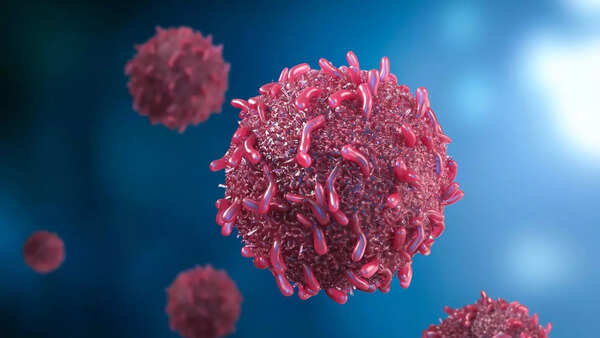 Lab technician analyzing blood samples for early cancer detection