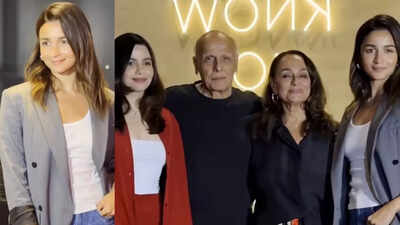 Alia Bhatt stuns in stylish look as she enjoys family outing with sister Shaheen Bhatt and parents Mahesh Bhatt, Soni Razdan